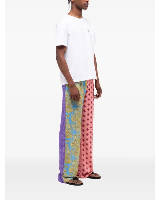 Donde Esteban White Paisley Patchwork Trousers