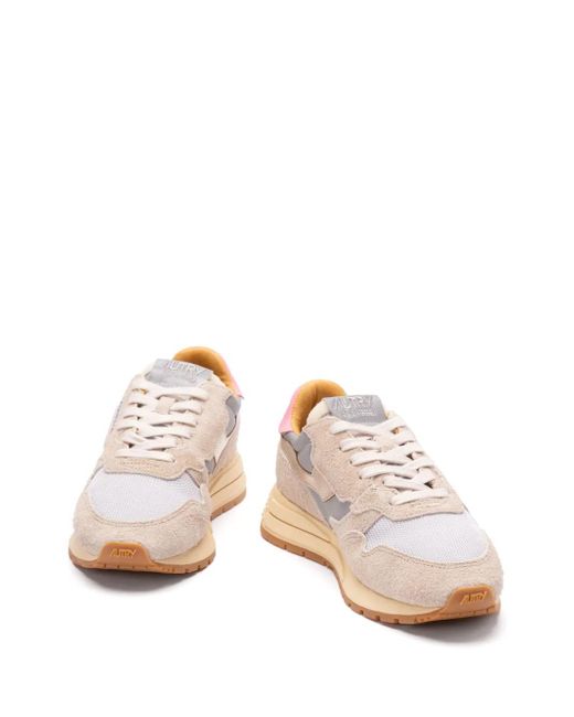 Autry Pink Panelled Ridged Sneakers