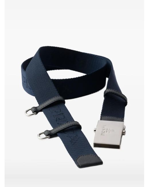 Prada Blue Logo-Tape Belt for men