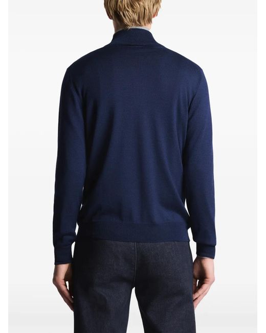 Fay Blue Mock-neck Sweater for men