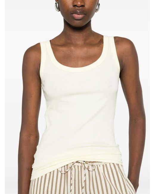 Fabiana Filippi White Scoop-Neck Tank Top