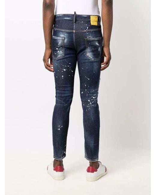 DSquared² Blue Jean Skinny Effet Vieilli for men