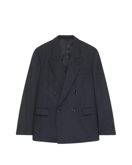 Lardini Black Double-Breasted Herringbone Suit for men
