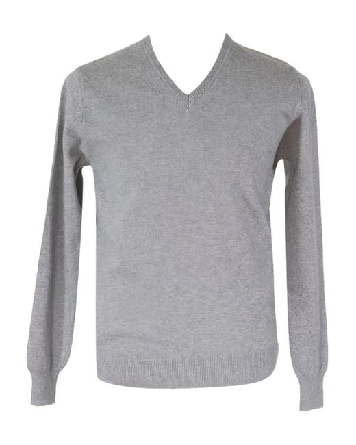 LOJA DAS MEIAS Gray V-Neck Longsleeve Sweater for men