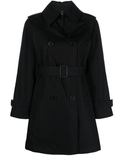 Mackintosh Muie Short Belted Trench Coat in Black | Lyst