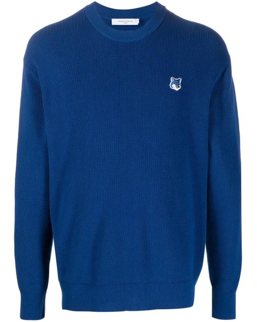 Pull À Patch Logo Maison Kitsuné pour homme en coloris Blue