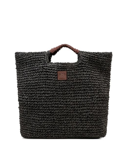Sundek Black Lai Straw Tote Bag