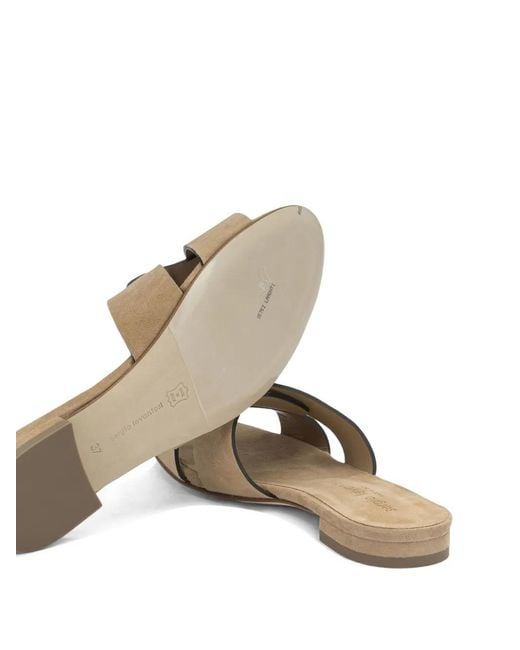 Sergio Levantesi White Aria Crossover-Strap Suede Slides