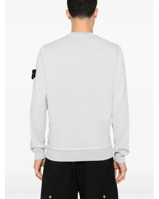 メンズ Stone Island コンパスバッジ スウェットシャツ White