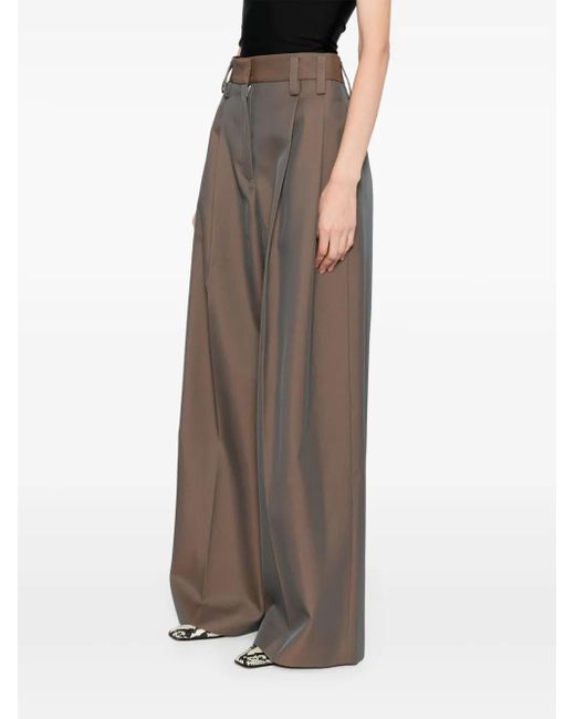 Jil Sander Brown Wide-Leg Trousers