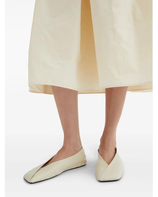Jil Sander Natural Leather Ballerina Shoes