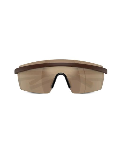 Oliver Peoples Brown R-4 Mask-Frame Sunglasses