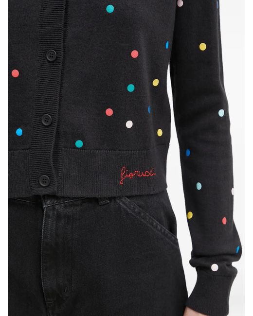 Fiorucci Black Polka-Dot Button Cardigan