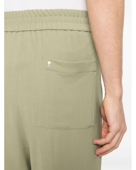 AMI Green Ami De Coeur-motif Trousers for men