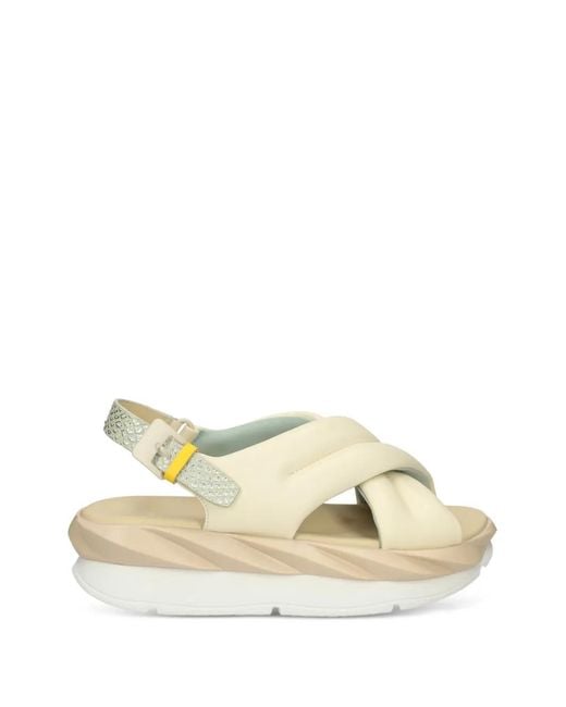 4Ccccees Natural Mellow Mana Criss-Cross Sandals