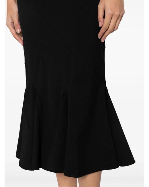ANDREADAMO Flared Midi-Rok in het Black
