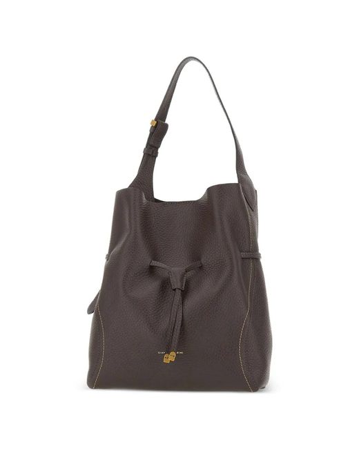 Gianni Chiarini Brown Sienna Grained-Leather Tote Bag