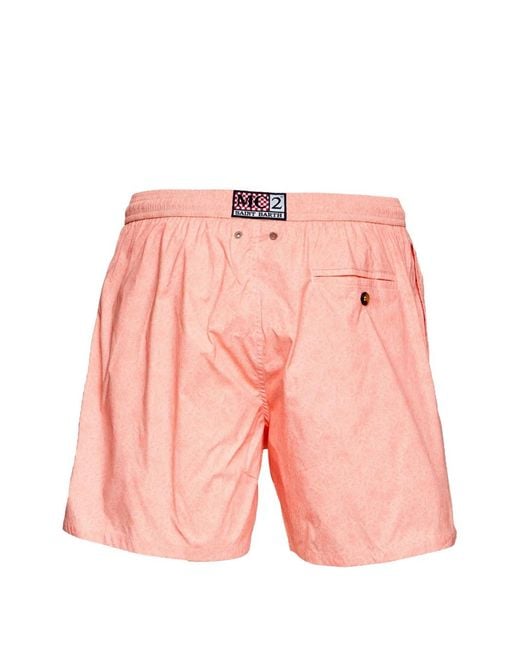 Mc2 Saint Barth Pink Short De Bain À Imprimé Graphique for men