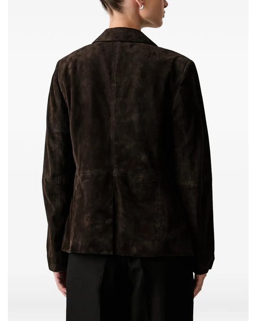 Joop! Black Double-Breasted Suede Jacket