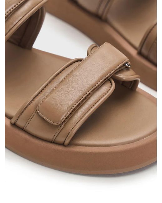 12 STOREEZ Brown Padded Leather Sandals