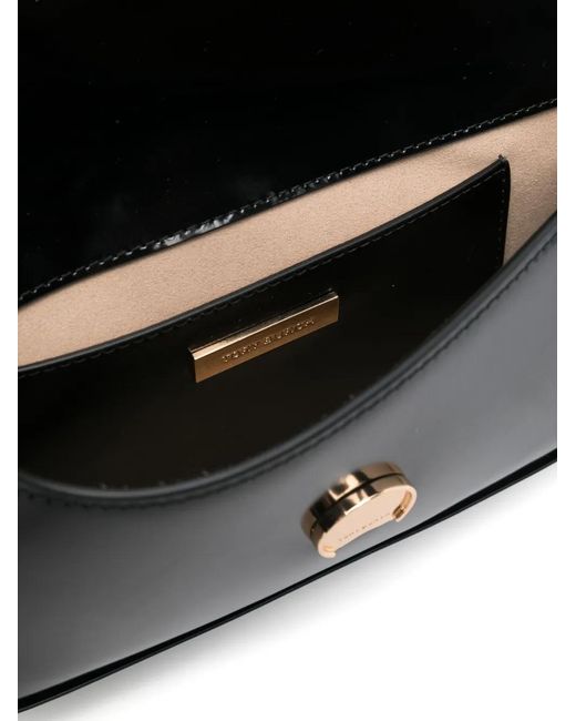Tory Burch Black Robinson Spazzolato Cross Body Bag