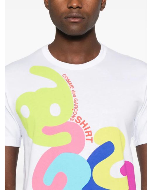 Comme des Garçons White Graphic-Print T-Shirt for men