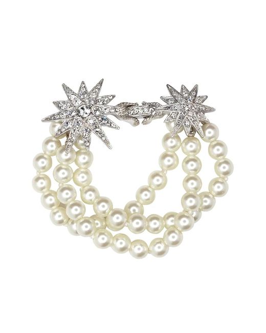 Kenneth Jay Lane White Star-Detail Bracelet