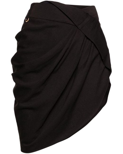 Jacquemus Black Draped Skirt