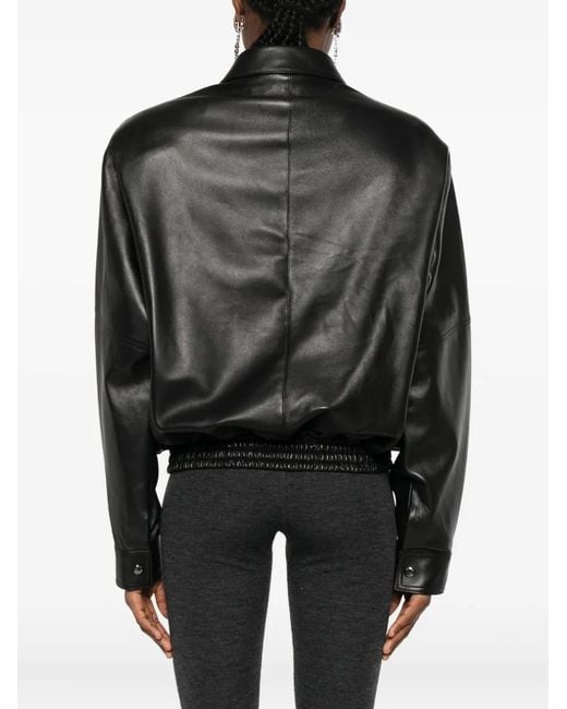 Magda Butrym Black Zip Leather Jacket