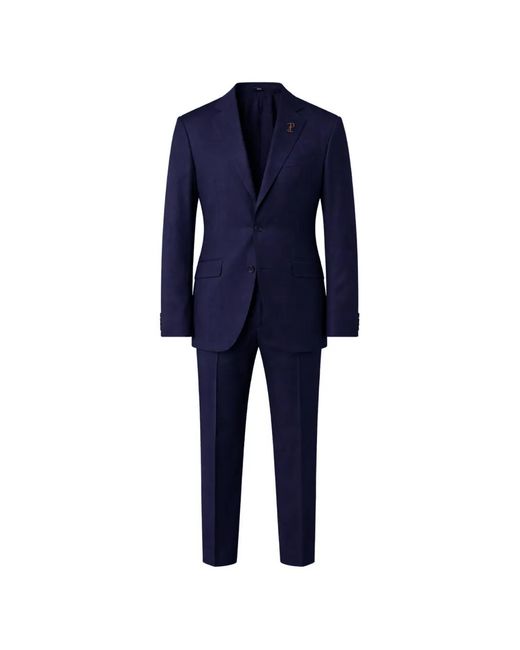 Pal Zileri Blue Costume En Laine À Plaque Logo for men