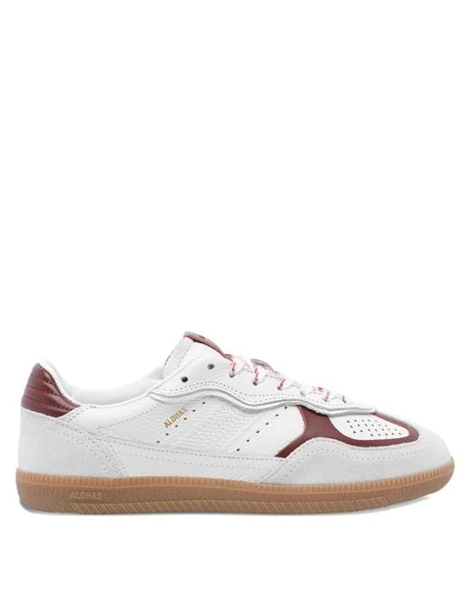 Alohas White Leather-Upper Lace-Up Low-Top Sneakers