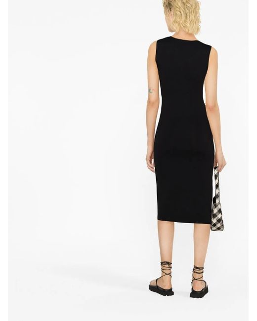 P.A.R.O.S.H. Black Knitted Midi Dress