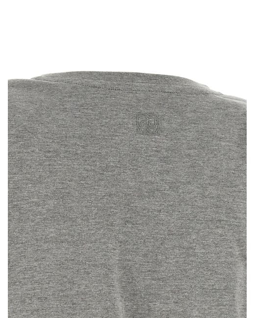 Magda Butrym Gray Knotted-Detail Crew-Neck T-Shirt