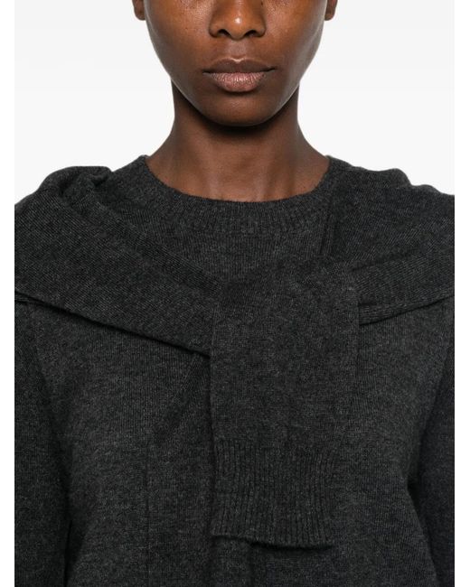 ELEH Black Layered-Detail Sweater
