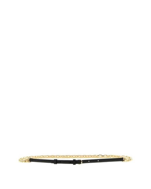 Pinko White Chain Leather Belt