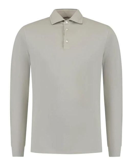 Doriani Gray Long-Sleeved Polo Shirt for men