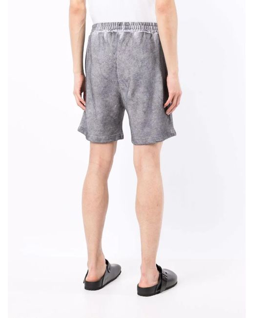 Dondup Gray Logo-Print Cotton Track Shorts for men