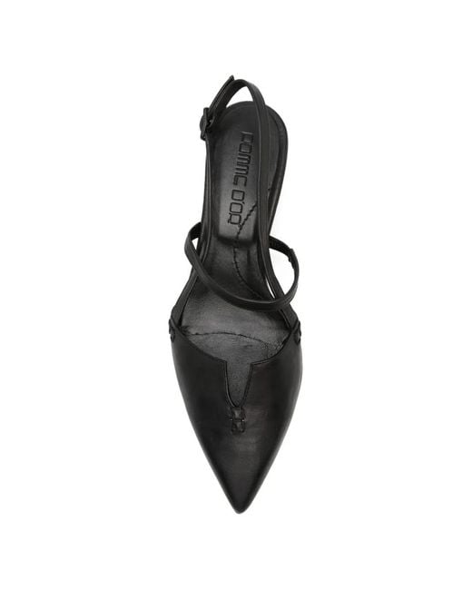 Pomme D ́Or Black Pointed-Toe Slingback Pumps