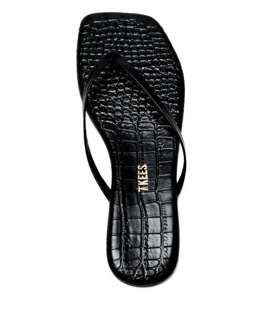 TKEES Black Lily Square-Toe Sandals