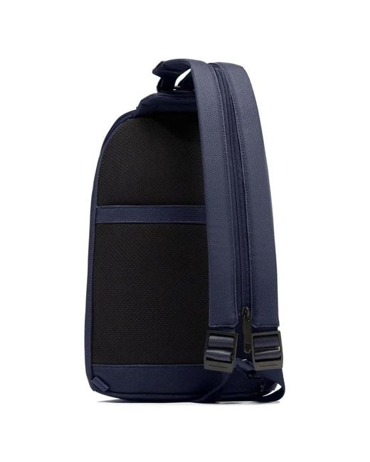 Piquadro Blue Convertible Leather-Trim Backpack for men