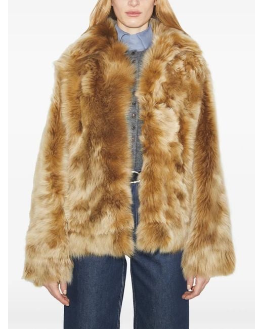 Tory Burch Brown Collar Shearling Jacket