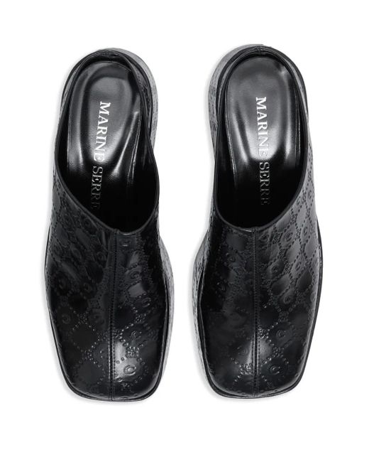Mules Goffrate Con Monogramma di MARINE SERRE in Black