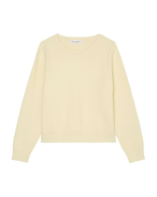 Marc O' Polo Natural Textured Crew-Neck Sweater