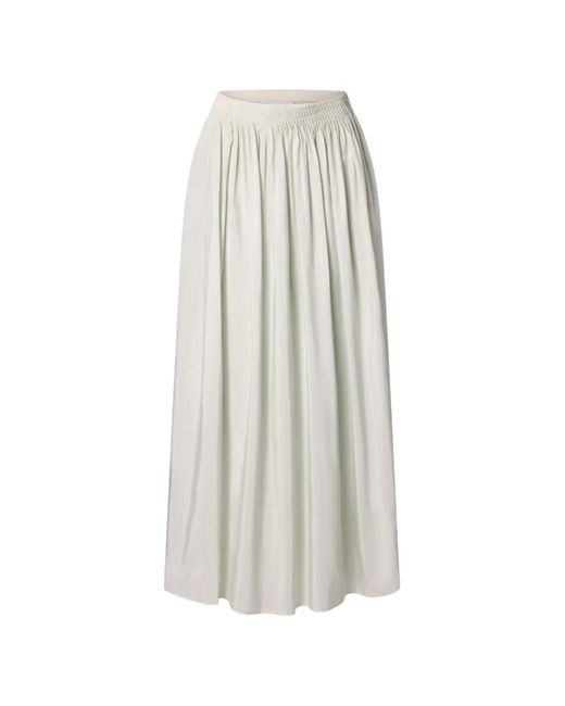Loulou de Saison White Naya Gathered Midi Long Skirt
