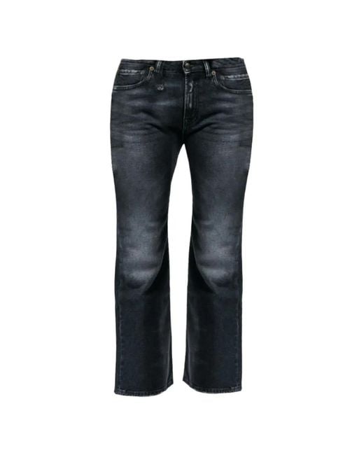R13 Blue Joan Flared Cropped Jeans