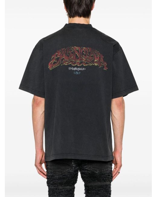 Balenciaga T-shirt Met Logoprint in het Black voor heren