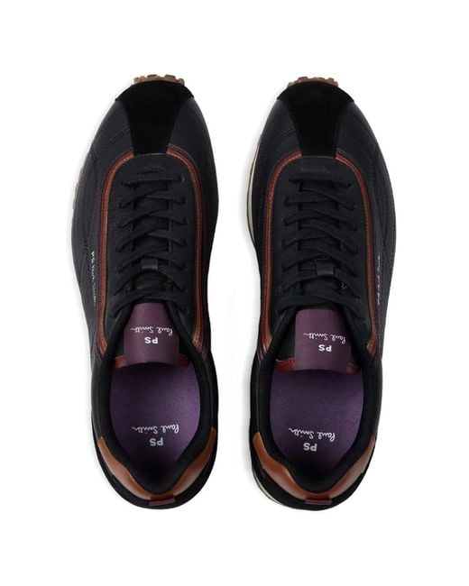 Paul Smith Black Haskell Panelled Sneakers for men