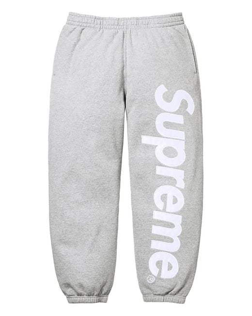 Supreme Gray Logo Appliqué Track Pants