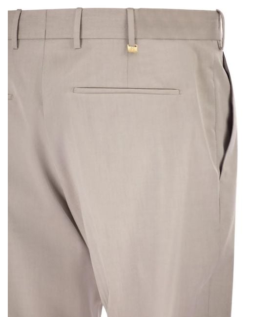 PT Torino White Pressed-Crease Tailored Trousers for men