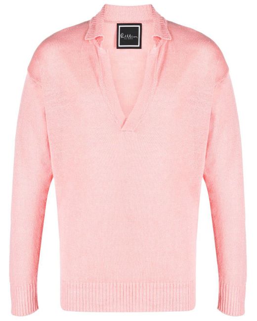 PAUL MÉMOIR Pullover aus Leinen in Pink für Herren